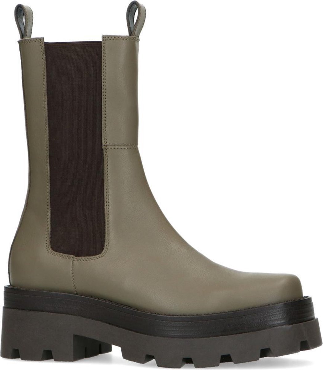 Sacha - Dames - Khaki hoge chelsea boots - Maat 40 | bol.com