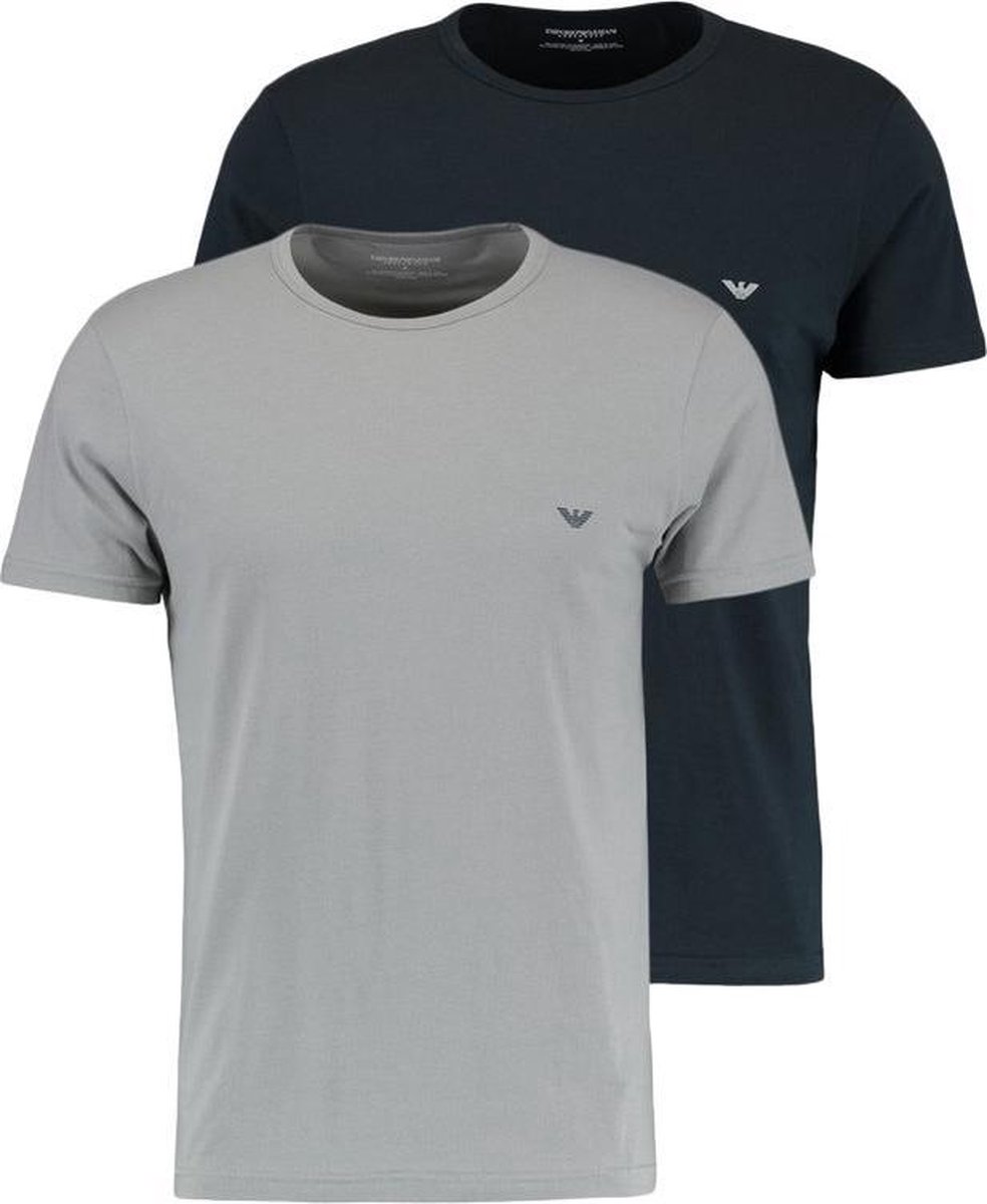 Emporio Armani - Heren Tee SS 2-Pack Zwart/Grijs Tee - Zwart - Maat S |  bol.com