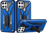 Schokbestendige TPU + pc-beschermhoes met houder voor iPhone 12 Pro Max (blauw)