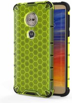Voor Motorola Moto E6 Play Shockproof Honeycomb PC + TPU Case (Green)