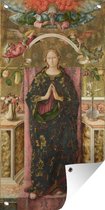 Tuinposter De onbevlekte ontvangenis - Schilderij van Carlo Crivelli - 30x60 cm - Tuindoek - Buitenposter