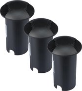 Set van 3 grondspots rond zwart 3000K 1 Watt IP67 12V - 2 Lichts