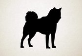 Silhouette hond - Hokkaido Ken - L - 75x75cm - Zwart - wanddecoratie