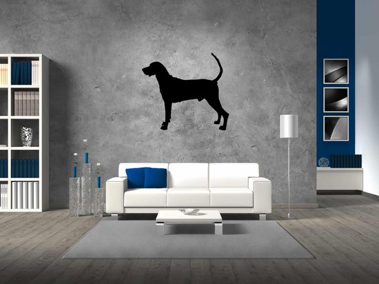 Silhouette chien - Redbone Coonhound - L - 75x84cm - Zwart - décoration murale