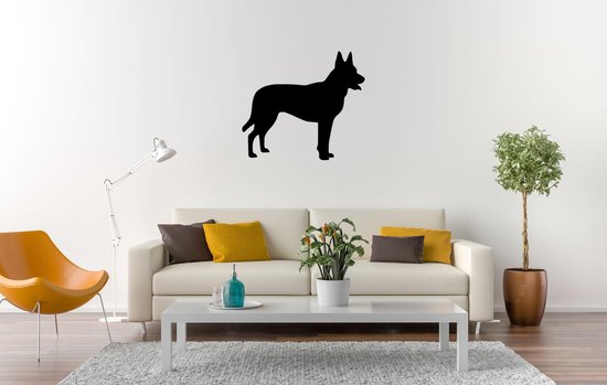 Silhouette chien - Chien de berger hollandais - Chien de Shepherd hollandais - XS - 25x28cm - Zwart - décoration murale
