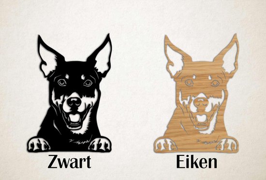 Décoration murale - Chien - Australian Kelpie 2 - XS - 29x21cm - Chêne - décoration murale - Line Art