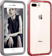 2 in 1 TPU + pc effen kleurencombinatiehoes voor iPhone 6/7/8 (grijs + rood)