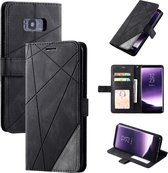 Voor Samsung Galaxy S8 Plus Skin Feel Splicing Horizontale Flip Leather Case met houder & kaartsleuven & portemonnee & fotolijst (zwart)