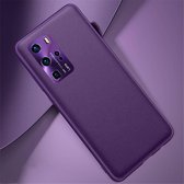 Voor Huawei P40 Pro Shockproof TPU Soft Edge Skinned Plastic Case (Paars)