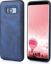 Voor Galaxy S8 + Diaobaolee schokbestendig PU + TPU beschermhoes (blauw)