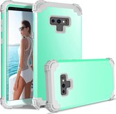 Shockproof 3 in 1 No Gap in the Middle Silicone + PC Case voor Galaxy Note9 (Mintgroen)