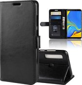R64 Texture Single Fold Horizontal Flip Leather Case voor Galaxy A9 (2018) / A9s, met houder & kaartsleuven & portemonnee (zwart)