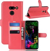 Litchi Texture horizontale flip lederen tas voor LG G8 ThinQ, met portemonnee en houder en kaartsleuven (rood)