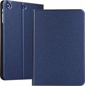 links en rechts effen kleur elastische lederen tas voor iPad Mini 1 / Mini 2 / Mini 3 met standaard met slaapfunctie, TPU soft shell onderkant (Drak blauw)