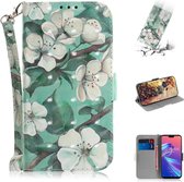 3D Gekleurde Tekening Aquarel Bloempatroon Horizontale Flip Leren Case voor Asus Zenfone Max Pro (M2) ZB631KL, met houder & kaartsleuven & portemonnee