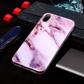 Marble Pattern Soft TPU Case voor iPhone XS Max (paars)