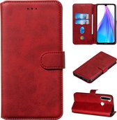 Voor Geschikt voor Xiaomi Redmi Note 8T klassieke kalfsleer Horizontale flip PU lederen tas, met houder en kaartsleuven en portemonnee (rood)