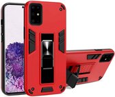 Voor Samsung Galaxy S20 Plus 2 in 1 PC + TPU schokbestendige beschermhoes met onzichtbare houder (rood)