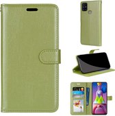 Voor Samsung Galaxy M51 Pure Color Horizontale Flip PU lederen tas met houder & kaartsleuven & portemonnee & fotolijst (groen)