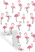 Muurstickers - Sticker Folie - Roze - Flamingo - Familie - 40x60 cm - Plakfolie - Muurstickers Kinderkamer - Zelfklevend Behang - Zelfklevend behangpapier - Stickerfolie