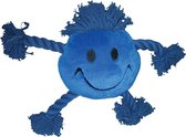 Happy pet happy faces pluche smiley blauw - 29x26x8 cm - 1 stuks
