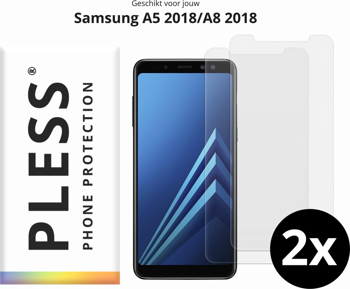 Samsung A8 2018 Screenprotector Glas - 2x - Pless®