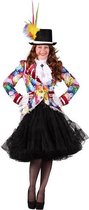 Luxe dames gevoerde carnavalsjas kort model met colored rain print