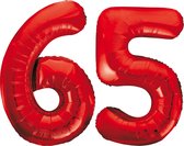 Rode cijfer ballonnen 65.