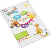 Tekenblok | Formaat A4 | 60 vellen | 80 gram | Tekenen | Wit vel | Knutselpapier voor kinderen