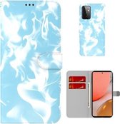 Voor Samsung Galaxy A72 5G/4G Cloud Fog Pattern Horizontal Flip Leather Case met houder & kaartsleuf & portemonnee (hemelsblauw)