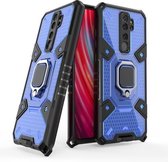 Voor Xiaomi Redmi Note 8 Pro Space PC + TPU schokbestendig hoesje met ringhouder (blauw)