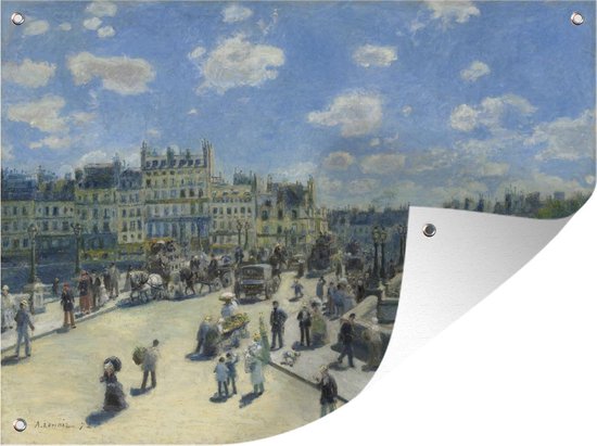 Tuinposter - Tuindoek - Tuinposters buiten - Nieuwe brug, Parijs - Schilderij van Pierre-Auguste Renoir - 120x90 cm - Tuin