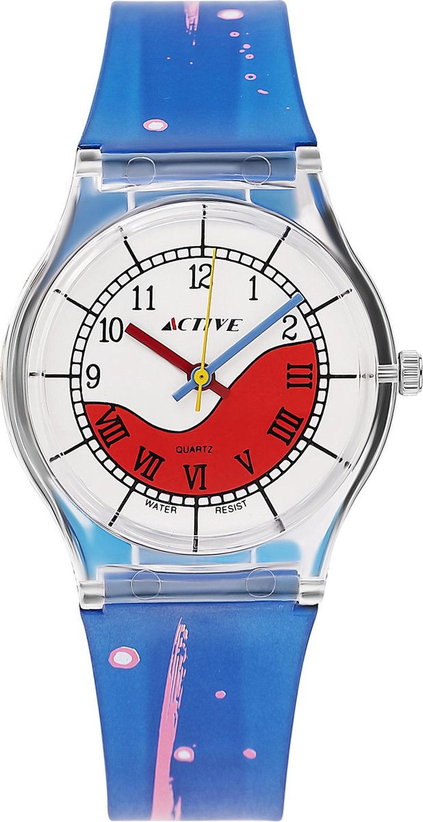 Active ACT-016 Horloge - Kunststof - Blauw - Ø 35 mm