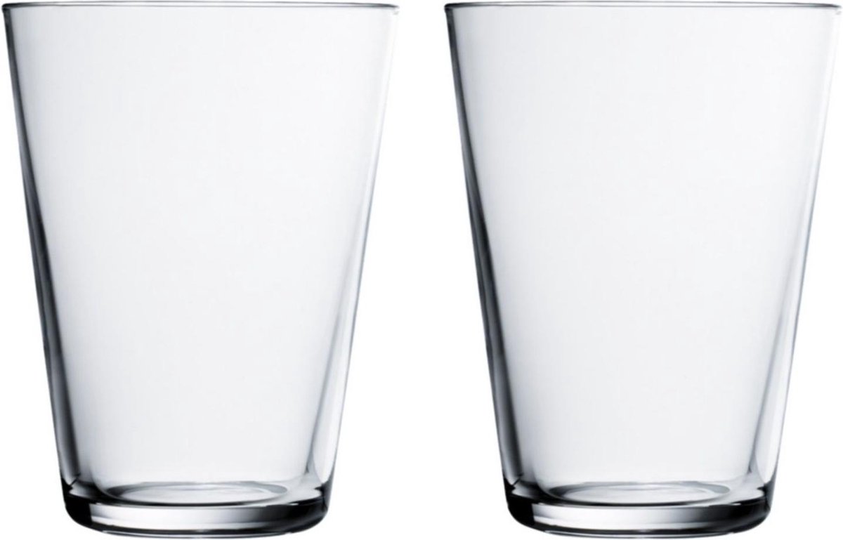 Iittala Kartio Tumbler Glazen Set - Waterglas - Vaatwasbestendige Longdrinkglazen - Transparant - 40 cl - 2 Stuks