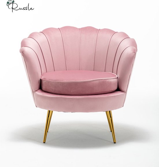 Nebu kust goud Luxe Velvet Chair Schelp Stoel - Soft Pink - Roze - Fauteuil - Chair -  Fluweel -... | bol.com