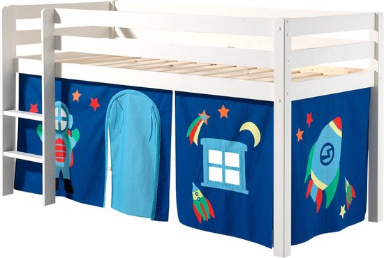 Pino Halfhoogslaper Wit Met Speelgordijn Astro