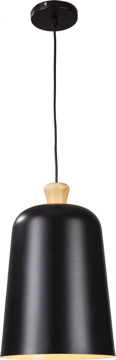 Hanglamp Zwart Aluminium met hout - Valott Eliisa
