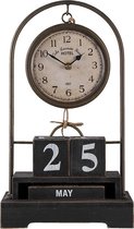 Clayre & Eef Horloge sur pied 23x39 cm Noir Fer Verre Horloge debout