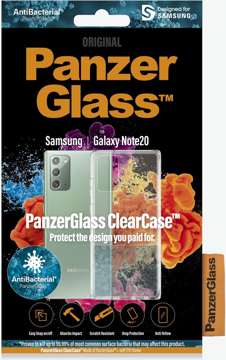 panzerglass clearcase geschikt voor samsung galaxy note 20 clear