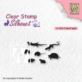 SIL083 Nellie Snellen Clearstamp Silhouette - small animals - stempel dieren hagedis muis schildpad kikker