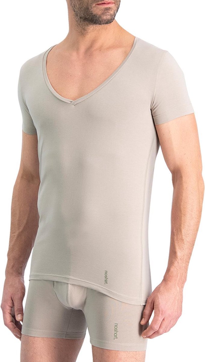 Noshirt Original Cotton - Ondershirt - Diepe V-Hals - Katoen - Invisible Khaki - L