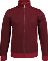 Casa Moda vest katoenmelange - donker rood (met rits) -  Maat XL
