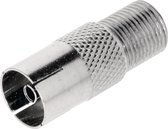 Valueline VLSP41955M Antenne Adapter F-connector Female - Coax Female (iec) Zilver
