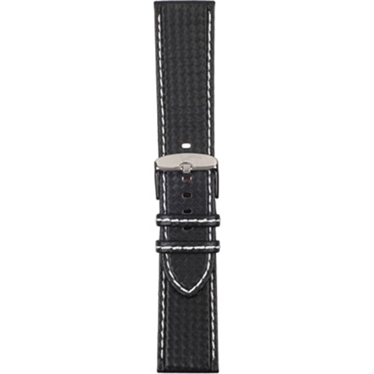 Morellato Horlogebandje - Morellato horlogeband U3586 Biking - Synthetisch Leer - Zwart - bandbreedte 24,00 mm