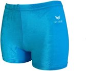 Hotpant Turquoise glad velours - Blauw - 164