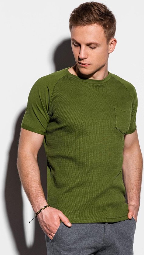 Ombre - heren T-shirt groen - olive - S1182