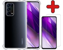 Hoesje - Met Screenprotector - Geschikt voor OPPO Find X3 Lite - Sterk & Shockproof - Back Cover - Siliconen Case - Telefoon Hoes - Shock Proof - Telefoonhoes - Transparant