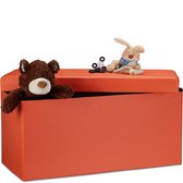 zitbank met opbergruimte - opvouwbaar - 85 l - tot 300 kg - met deksel - halbank - oranje