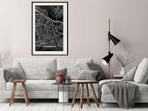 Artgeist - Schilderij - City Map: Amsterdam (dark) - Multicolor - 30 X 45 Cm