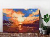 Doe-het-zelf op canvas schilderen - Sunset on the Lake-60x40